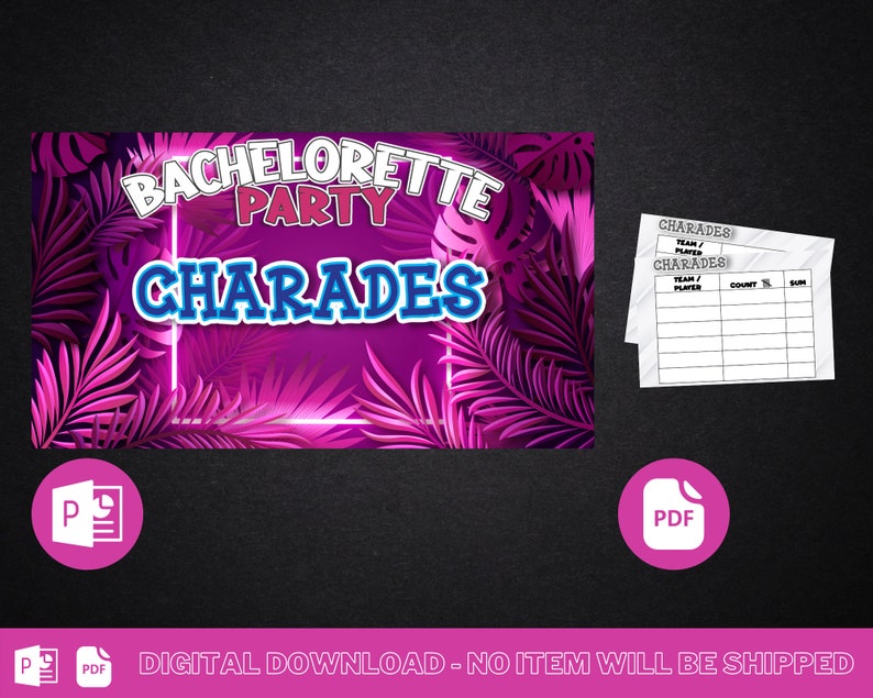 Charades Bachelorette Game PowerPoint Game Party Game Family Party Game Lockdown Game Games For Kids Mac & PC image 10