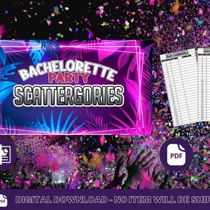 Scattergories Bachelorette Game Hen Party Game PowerPoint Game Party Game Adult Party Game Lockdown Game Mac & PC image 10