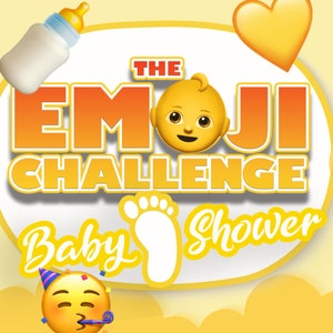 Emoji Challenge BABY SHOWER Party Game Baby Shower Quiz PowerPoint Game Zoom Party Family Party Trivia Mac & PC image 1