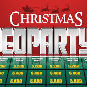 Christmas Jeoparty | PowerPoint Game | Christmas Game for Zoom | Virtual Party Game | Customizable PowerPoint Template | Mac & PC