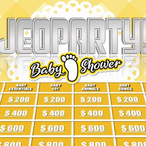 Baby Shower Jeoparty Gender Neutral | PowerPoint Game |  Zoom Game | Virtual Party Game | Customizable PowerPoint Template | Mac & PC