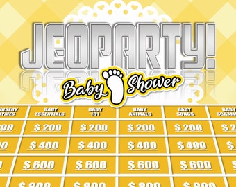 Baby Shower Jeoparty Gender Neutral | PowerPoint Game |  Zoom Game | Virtual Party Game | Customizable PowerPoint Template | Mac & PC