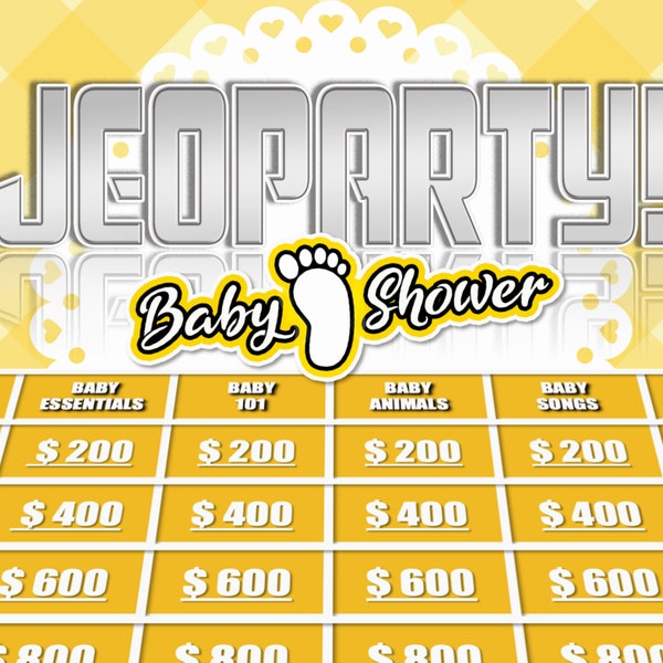 Baby Shower Jeopardy Etsy