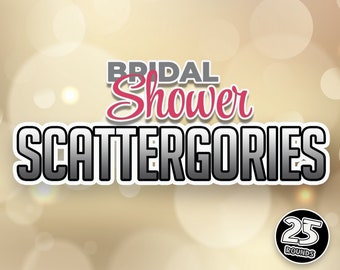 Scattergories Bridal Shower Game | PowerPoint Game | Party Game | Family Party Game | Lockdown Game | Mac & PC