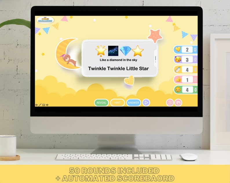 Emoji Challenge BABY SHOWER Party Game Baby Shower Quiz PowerPoint Game Zoom Party Family Party Trivia Mac & PC image 3