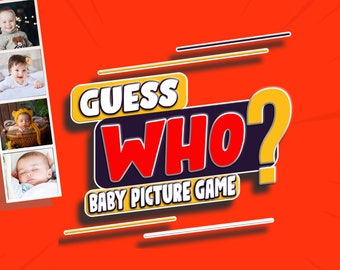 Guess Who | Baby Picture Game | Customizable Template | PowerPoint Game | Babyshower | Zoom | Baby Shower Game | Virtual Game | PC & Mac