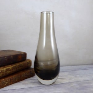 1970s Smokey Peat Caithness Glass Small Vase