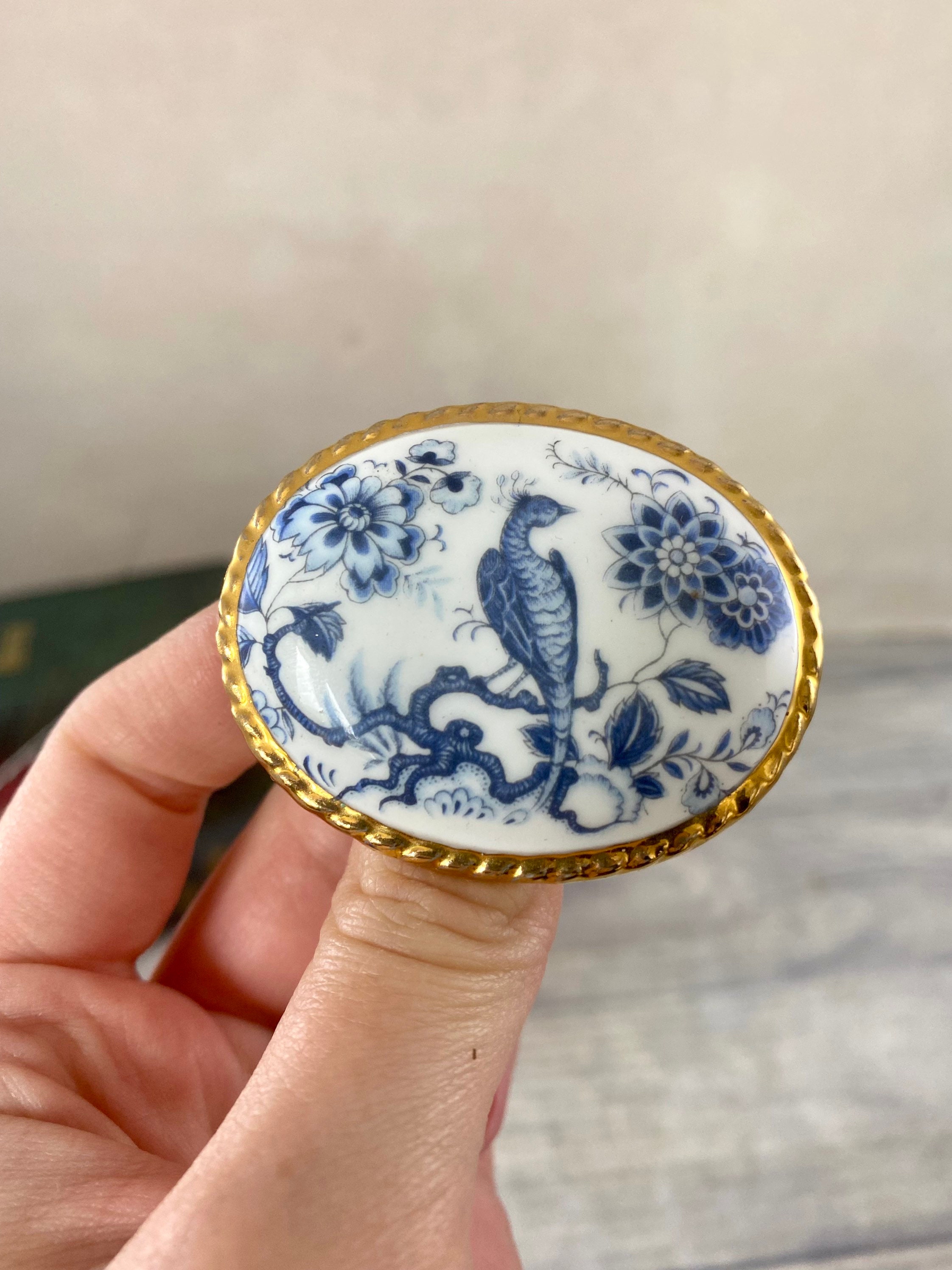 Vintage Aynsley Fine Bone China Brooch With Bird/peacock in Etsy