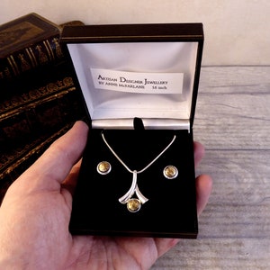 Anne McFarlane Scottish Necklace Pendant and Earring Set - Artisan Designer Jewellery
