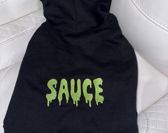 Cremallera bordada con salsa