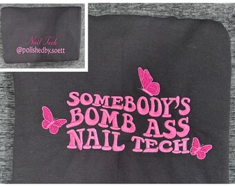 Sudadera bordada de manicurista explosiva