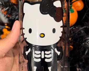 Taza de cristal con esqueleto de Hello Kitty