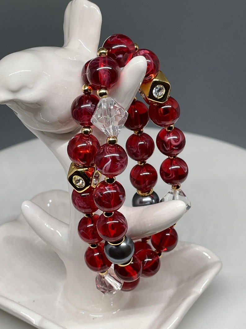 Vintage Joan Rivers Stretchable Bead Bracelets Set of 2