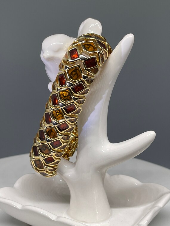 Vintage Joan Rivers Goldtone and Gold and Brown En