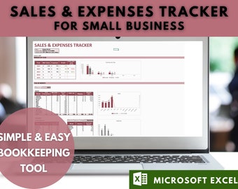 Einfaches Buchführungs-Tool, Umsatz- und Ausgaben-Tracker für kleine Unternehmen, einfache Buchführung, Excel-Tabelle, Excel-Vorlage, Google Sheets