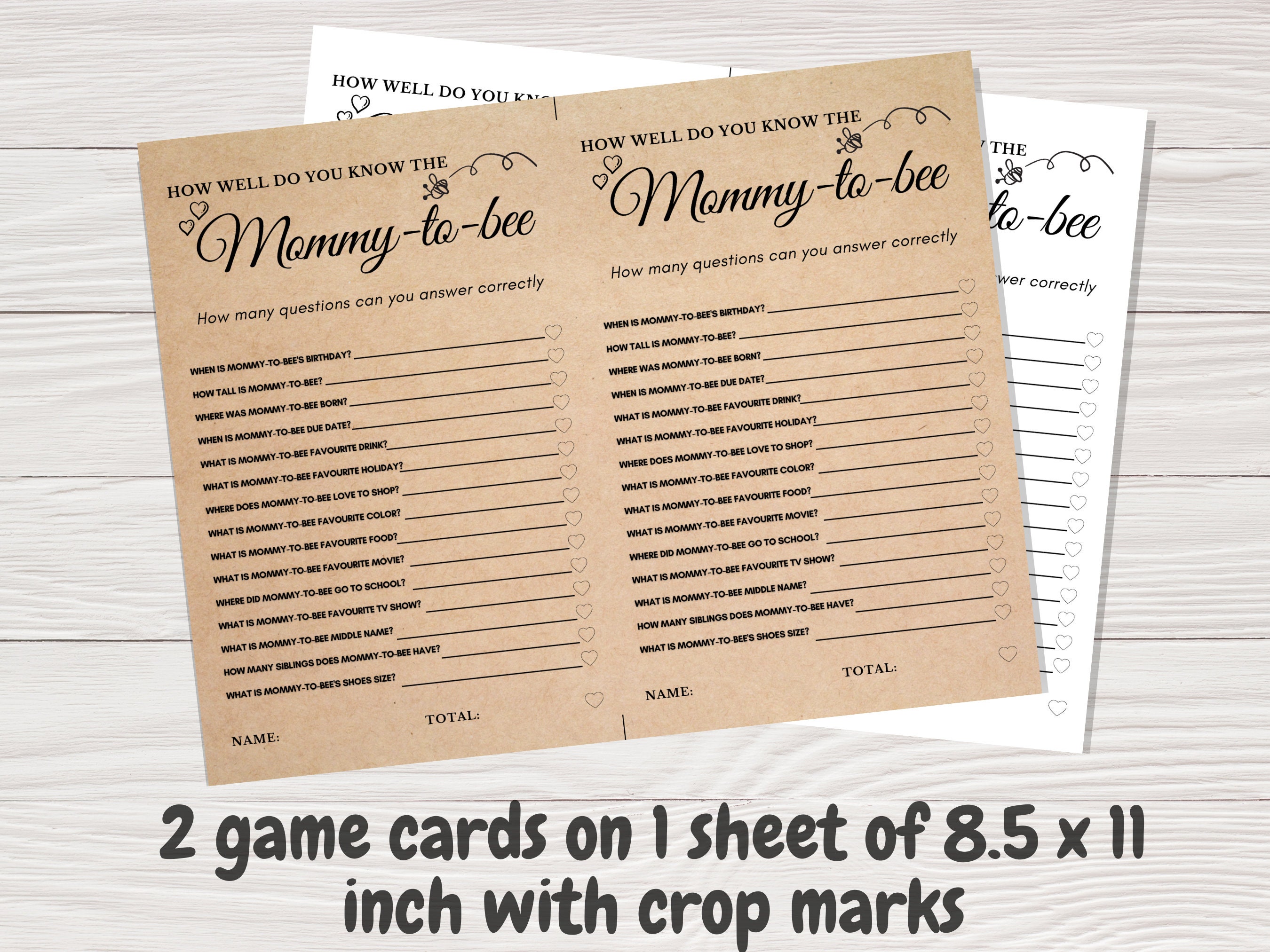 BABY SHOWER Game Game for Mommy-to-be Printable Baby Shower | Etsy