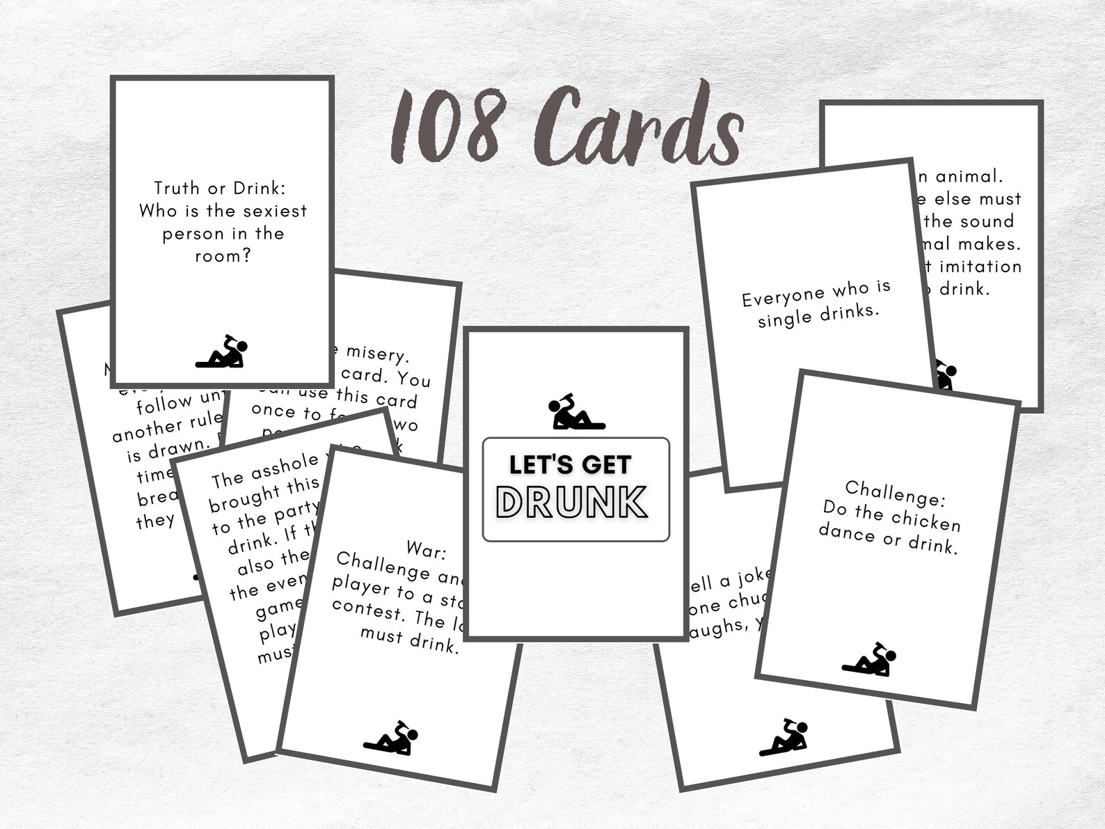 DRINKING GAME Let's get drunk game Drinking Card Games Etsy
