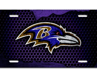 BALTIMORE RAVENS 02 inspired art vanity license plate aluminum car tag novelty UV protection