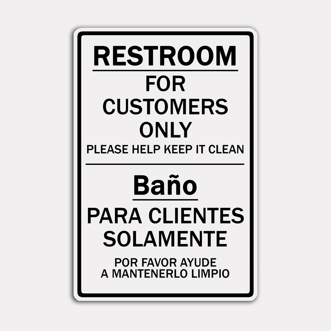 LAUNDROMAT BATHROOM for Customers Only English/spanish Sign Etsy