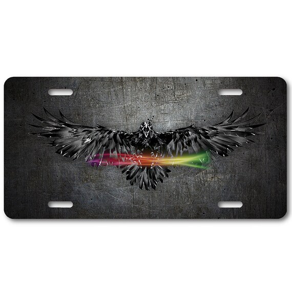 RAVEN on CHROME look vanity license plate aluminum car tag novelty  UV protection