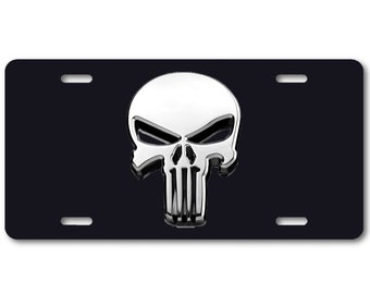 Punisher flag License Plate