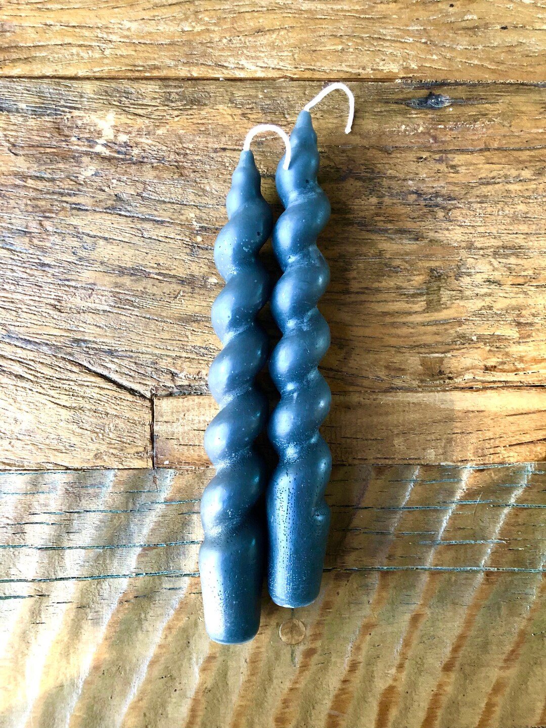 7 Large Spiral Taper Candle Grey Etsy