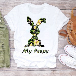 My Peeps Easter PNG, Digital Bunny, Digital Download PNG, Easter Peeps, Sublimation Art,  Floral Print Bunny, Easter Bunnys, PNG Download