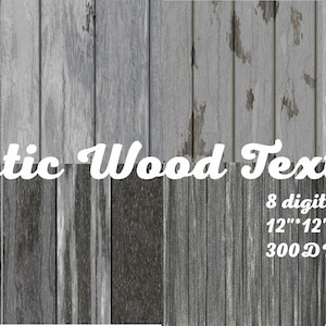 8 Grey Wood Digital Paper, Rustic Wood Texture, Distressed Wood, Wood Backgrounds, Instant Download, Upzazdesigns, 12&quot;*12&quot;