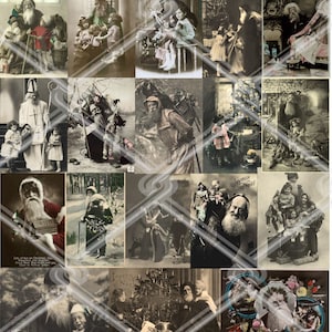 18 Vintage Santa Photos,Vintage Santa Images,Scrapbook,Printable Christmas, Immediate download 20 images,Size: 14cm*10cm  5.5&quot;*3.9&quot; inches