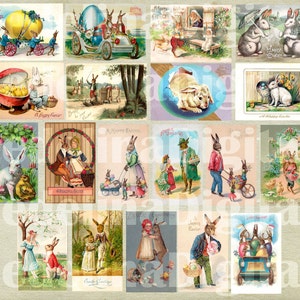 CARTOLINE ANTICHE DI PASQUA Coniglietti e uova carini - Download immediato Stampa digitale - 19 immagini Dimensioni: 14 cm*10 cm 5,5"*3,9" pollici