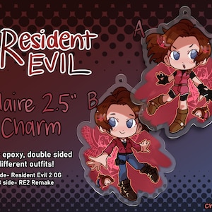RE2 Claire 2.5&quot; Acrylic Charm | Resident Evil 2
