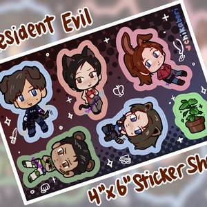 Stickervel Resident Evil: 4 x 6 inch | RE2 | RE5 | RE3