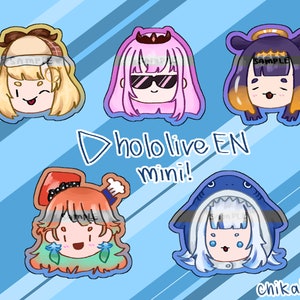 Hololive EN 2&quot; Chibi Vinyl Stickers | VTuber | Anime