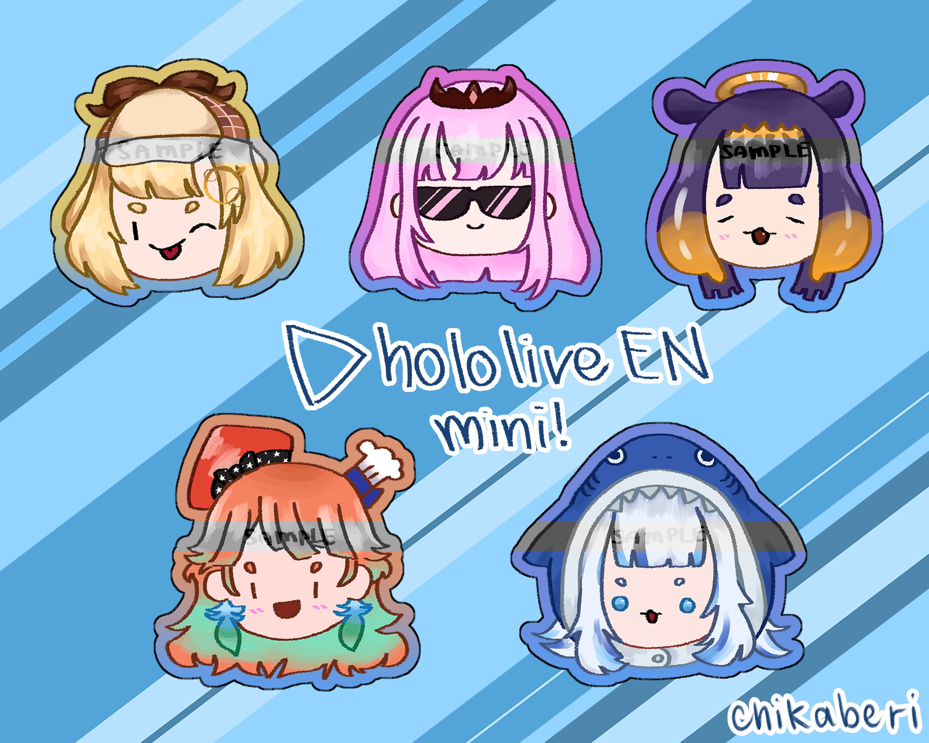 Hololive EN 2" Chibi Vinyl Stickers | VTuber | Anime