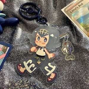 PKMN Lana + Wishiwashi Frosted Acrylic Charm | Sun + Moon