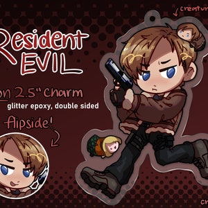 RE4 Leon 2,5&quot; acryl bedel | Resident Evil 4