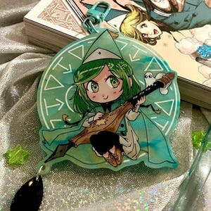 Witch Hat Atelier Coco 3.5&quot; Teal/Gold Acrylic Charm