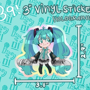 Hatsune Miku 3&quot; Holographic Vinyl Sticker | Vocaloid | Anime