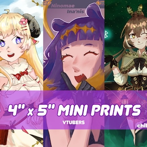 Hololive VTuber Mini Prints | 4&quot; x 5&quot;