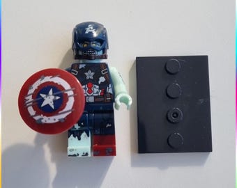 Minifigur Anpassad Kapten Amerika