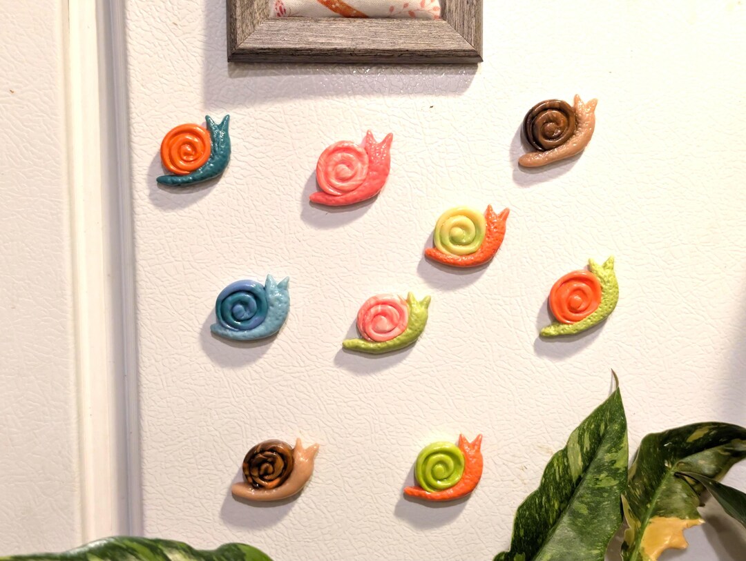 Snail Magnets Customizable Snail Magnets-cottagecore/polymer Clay - Etsy