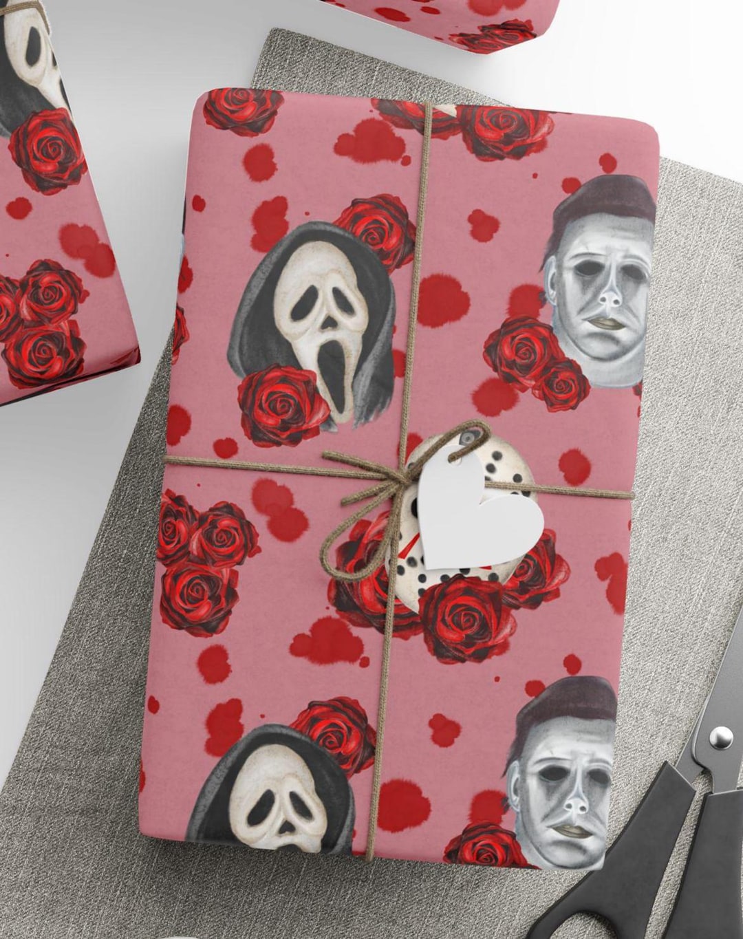 Scary Movie Scream Halloween Horror Roses Wrapping Paper Etsy