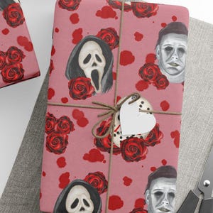 Scary Movie Screme Halloween Horror Rosen Geschenkpapier