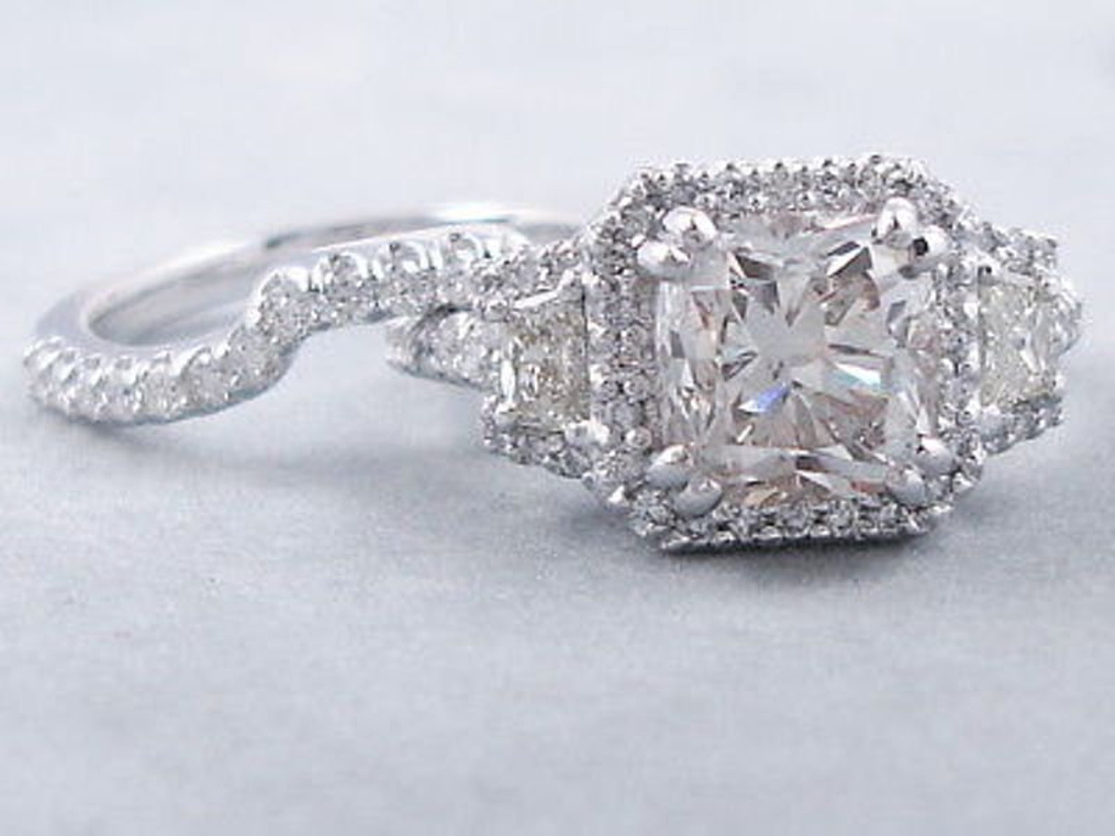Lab Created Diamond Engagement Ring Wedding Ring Party Wear Etsy