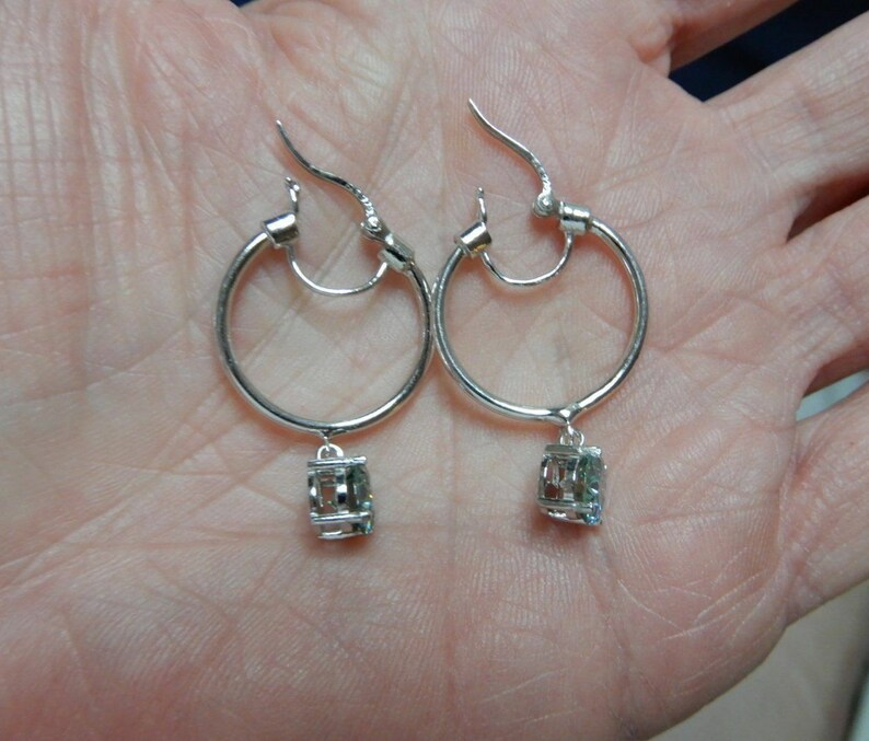 2.00 Ct. 10K White Diamond Earring Moissanite Diamond 14K White Gold And Sterling Silver Round Cut Lab Created Diamond Hoop Earring