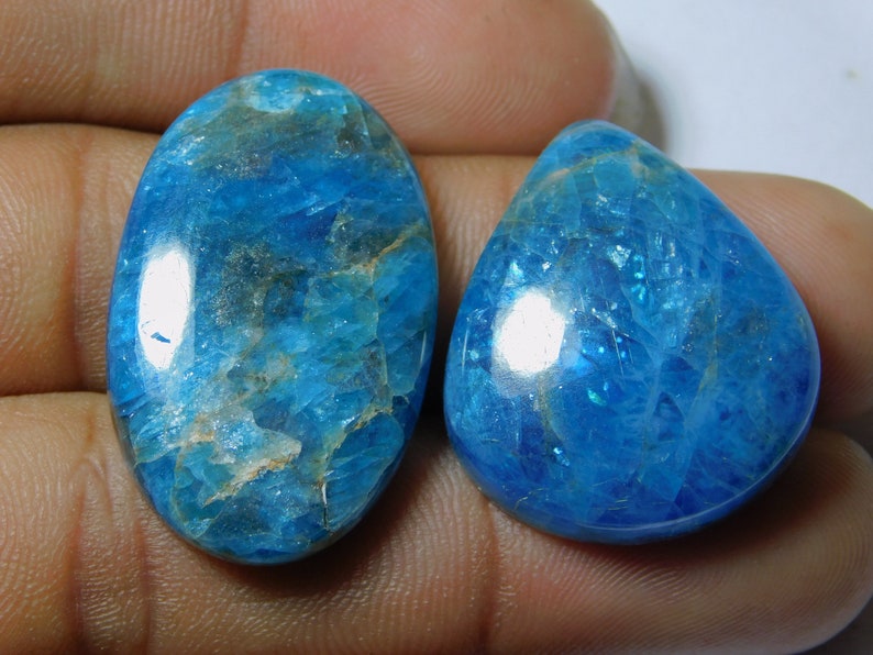 2 Piece Lot Natural Apatite Gemstone Apatite cabochons,Hand Polished Apatite loose stone,Apatite Gemstone jewelry Wholesale Price 91 Ct#554