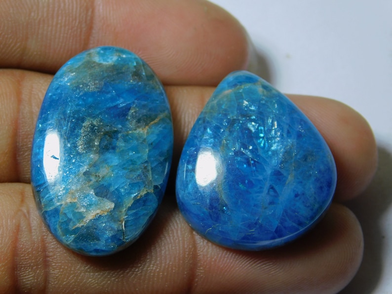 2 Piece Lot Natural Apatite Gemstone Apatite cabochons,Hand Polished Apatite loose stone,Apatite Gemstone jewelry Wholesale Price 91 Ct#554