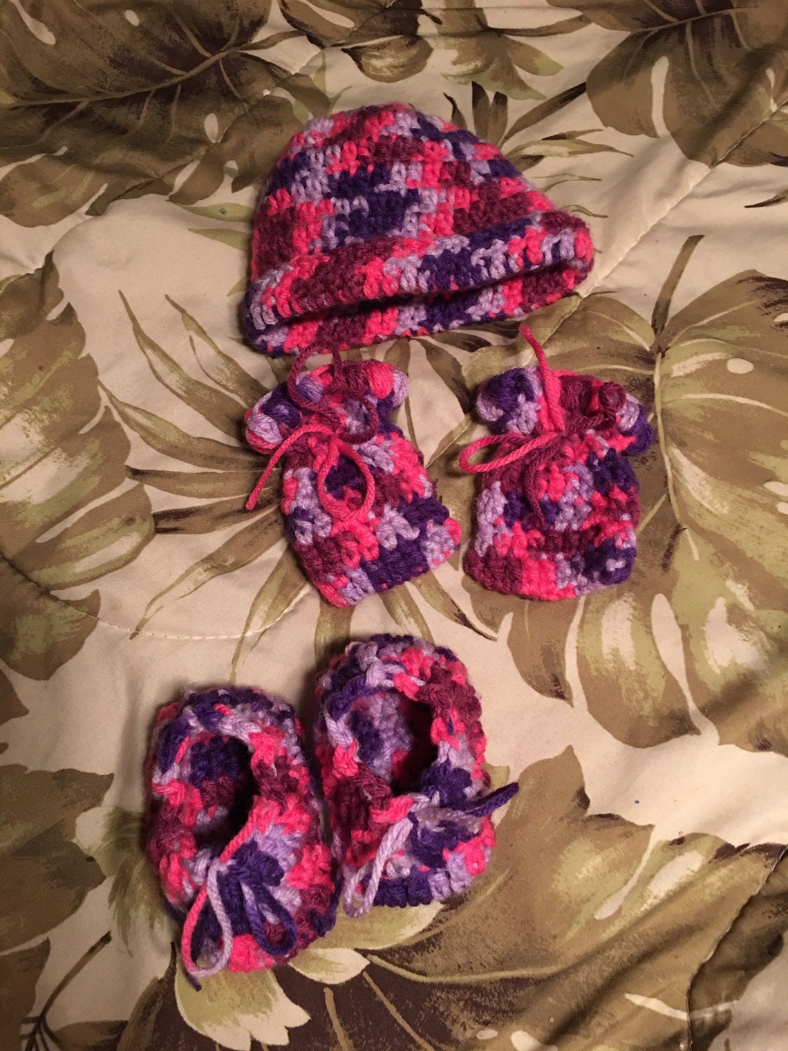 Baby Hat Mittens and Booties Set Etsy UK