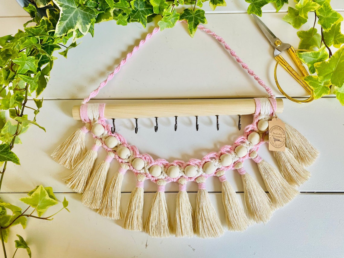 Macrame Key Holder Macrame Key Hanger Boho Macrame Bohemian Etsy