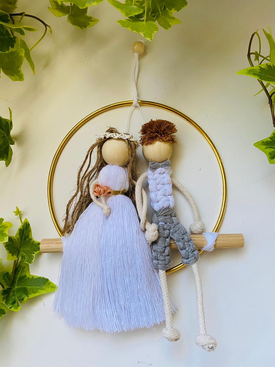 Bride and Groom /moderm Macrame / Customized Macrame Family / Macrame